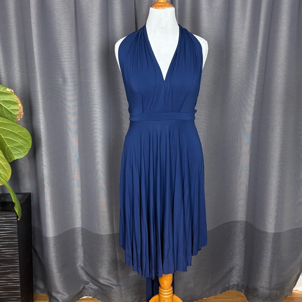 Tart Navy Blue Halter Midi Dress